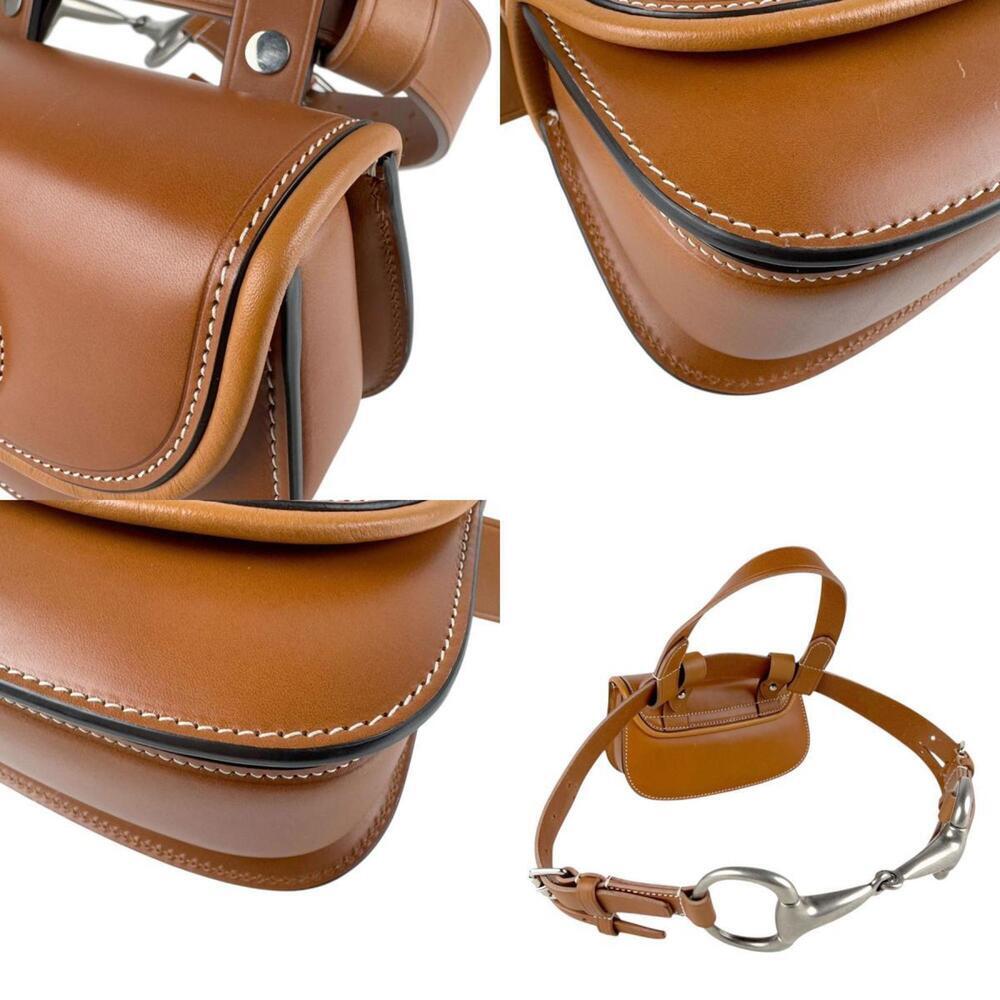 GUCCI Brown Leather Bamboo Shoulder Bag - Picture 4 of 5